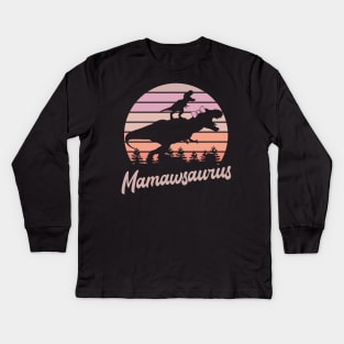 Mamawsaurus T-Rex Dinosaur Kids Long Sleeve T-Shirt